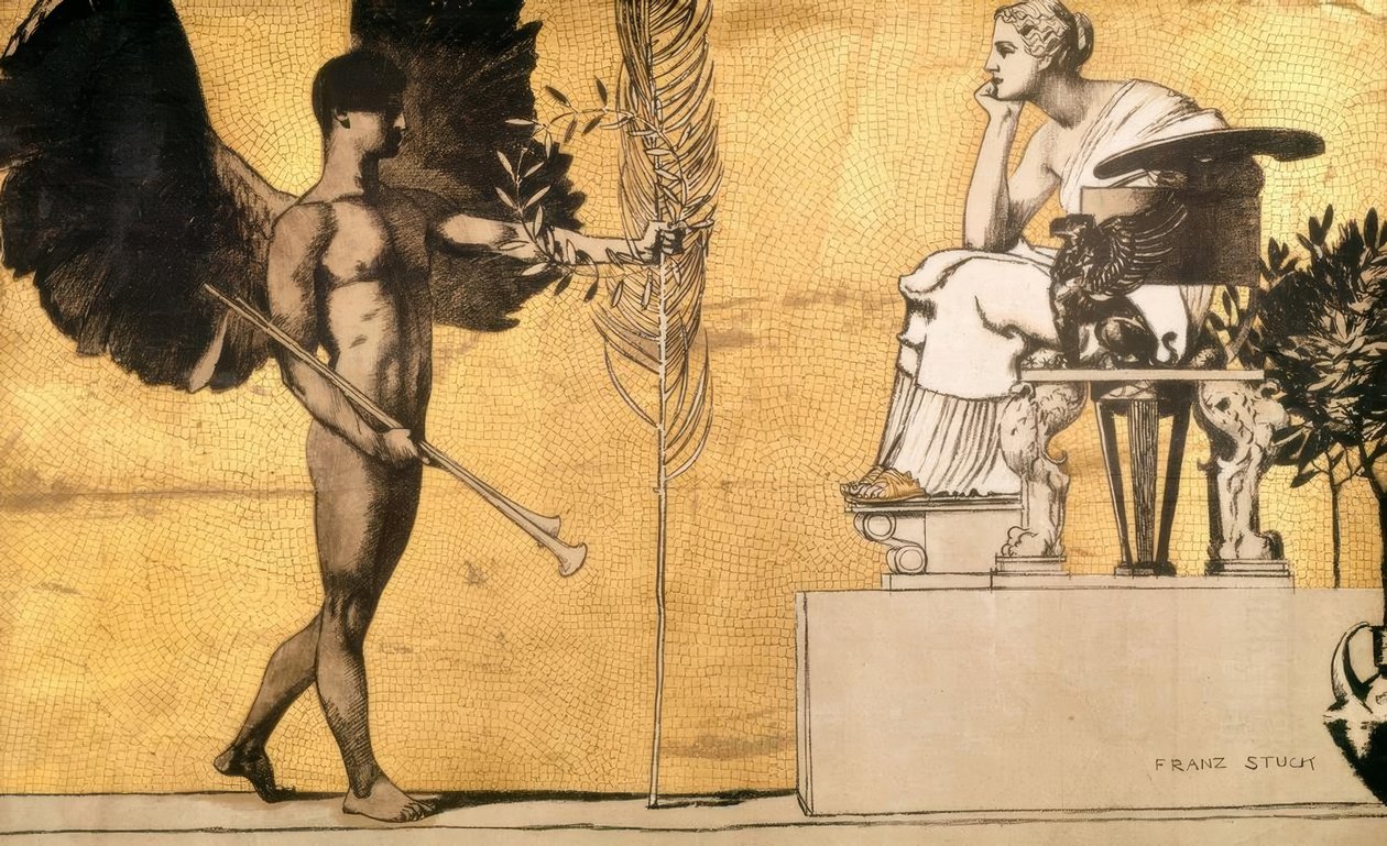 Allegorie der Malerei mit Genius des Ruhmes tekijältä Franz von Stuck