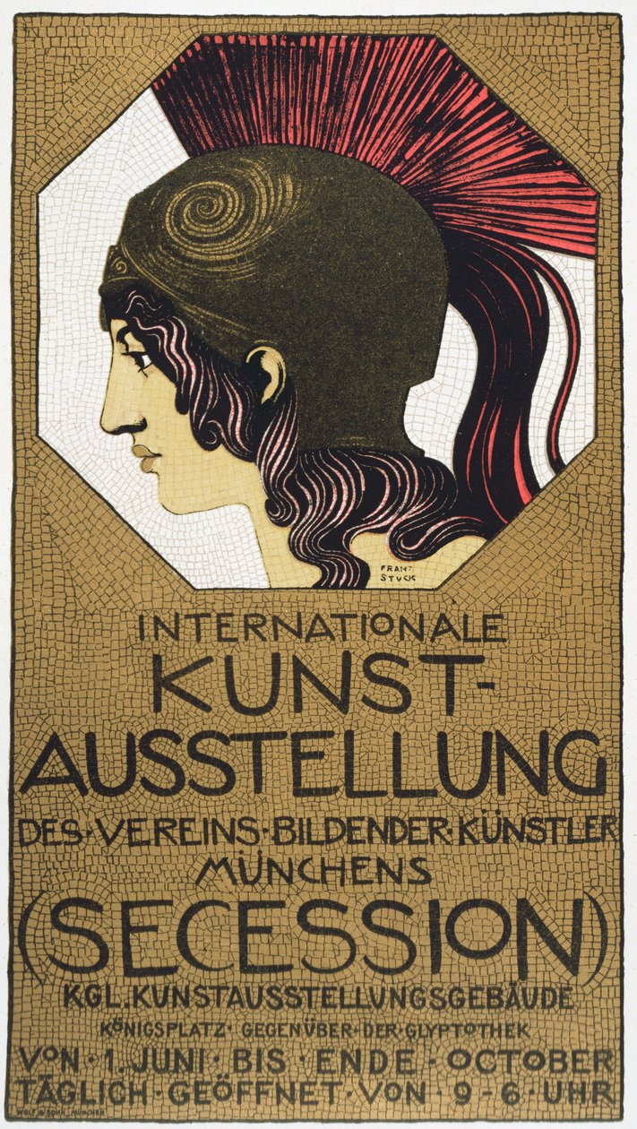 Secessionistisen taiteen näyttelyn juliste, 1893 tekijältä Franz von Stuck