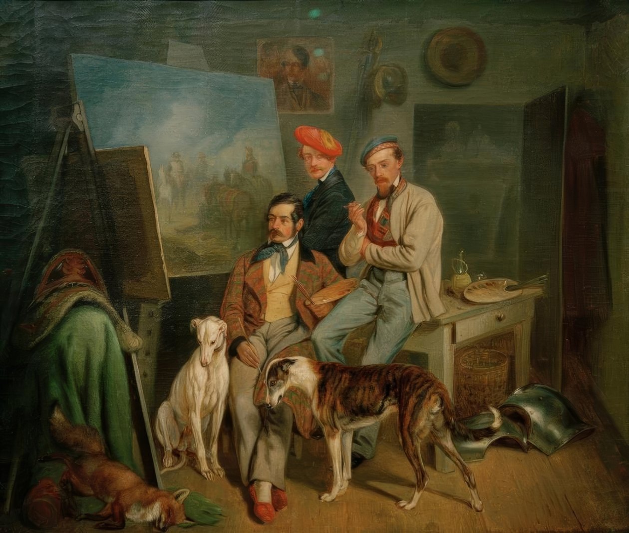 Veljekset Benno, Franz ja Eugen Adam studiossa tekijältä Franz Adam