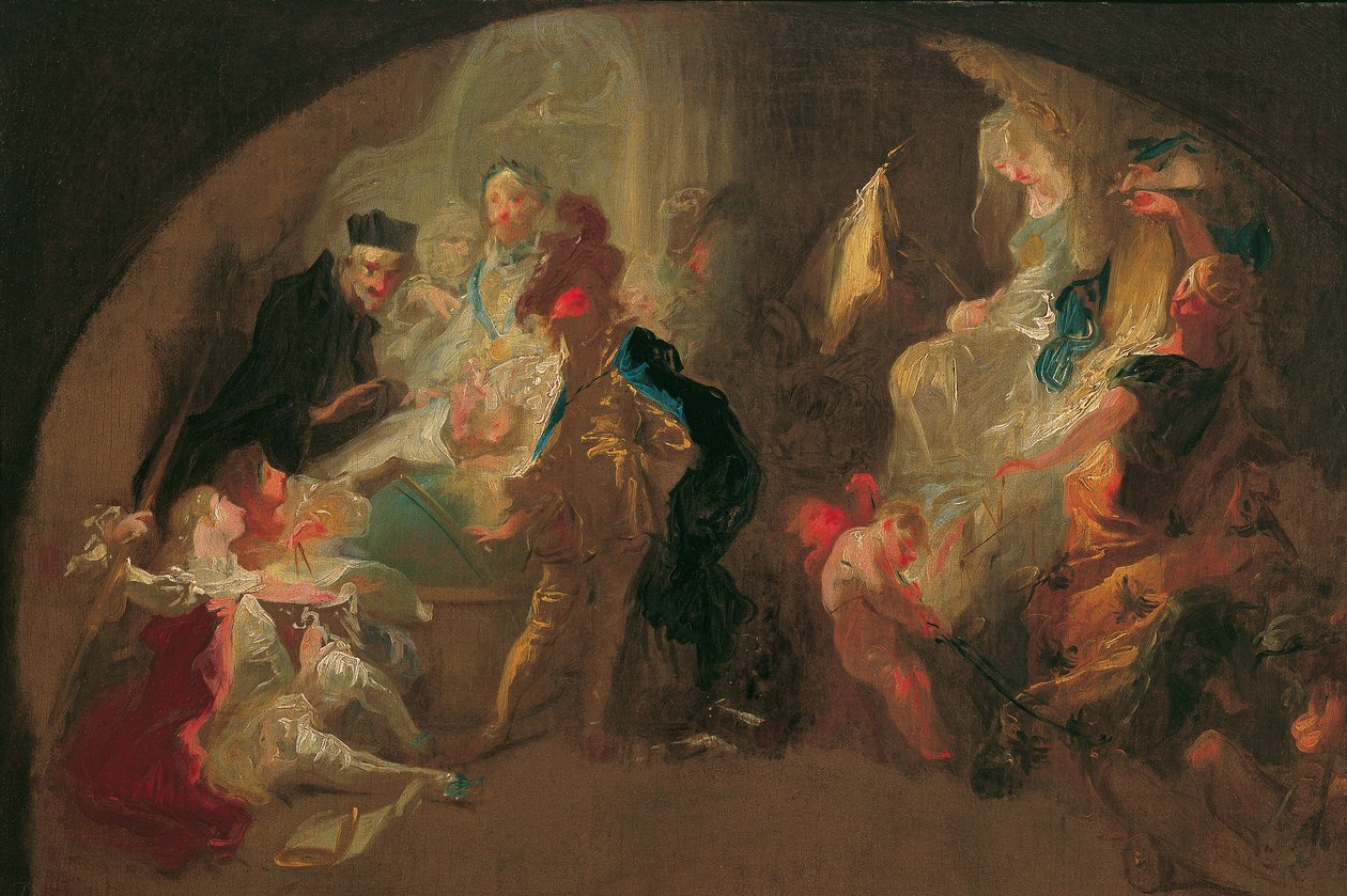 Allegoria ratsumiehen koulutuksesta tekijältä Franz Anton Maulbertsch