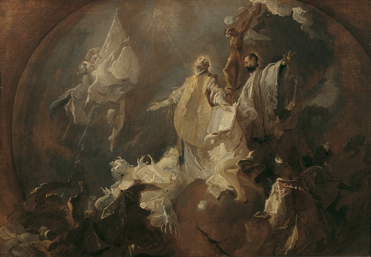 Allegoria jesuiittajärjestön maailmantehtävästä tekijältä Franz Anton Maulbertsch