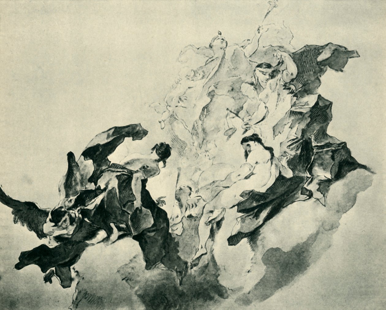 Uskon, oikeuden ja maalauksen allegoria, 1758-1759, 1943. tekijältä Franz Anton Maulbertsch