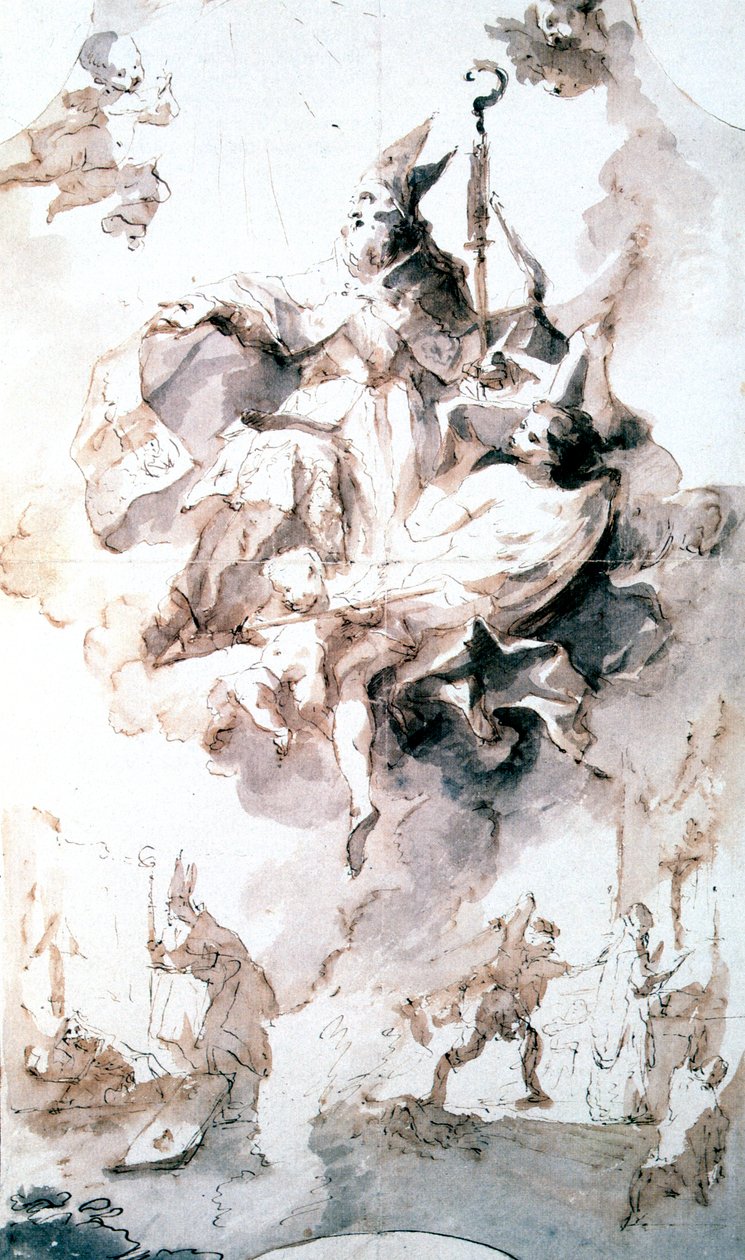 Pyhän Stanislasin kruunaava kirkkaus, c1744-1796 tekijältä Franz Anton Maulbertsch