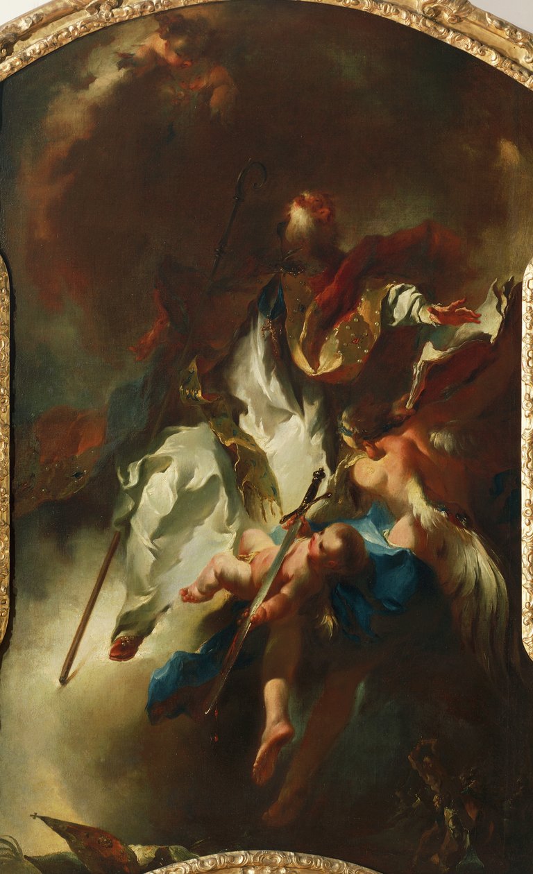 St. Narcissus in Glory, noin 1754, kirjoittanut Franz Anton Maulbertsch (1724-17969, öljy kankaalle tekijältä Franz Anton Maulbertsch