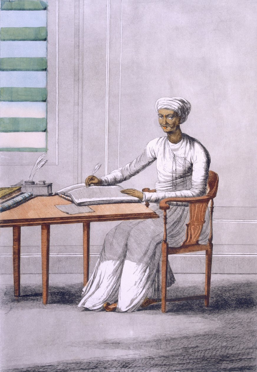 Causto clerkscribe, pubi. 1808-12. tekijältä Franz Balthazar Solvyns