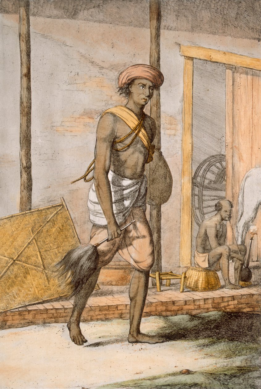 Groom, teoksesta "Hindut tai kuvaus heidän tapoistaan, pukuistaan ja seremonioistaan", n. 1808-1812 (värillinen etsaus) tekijältä Franz Balthazar Solvyns