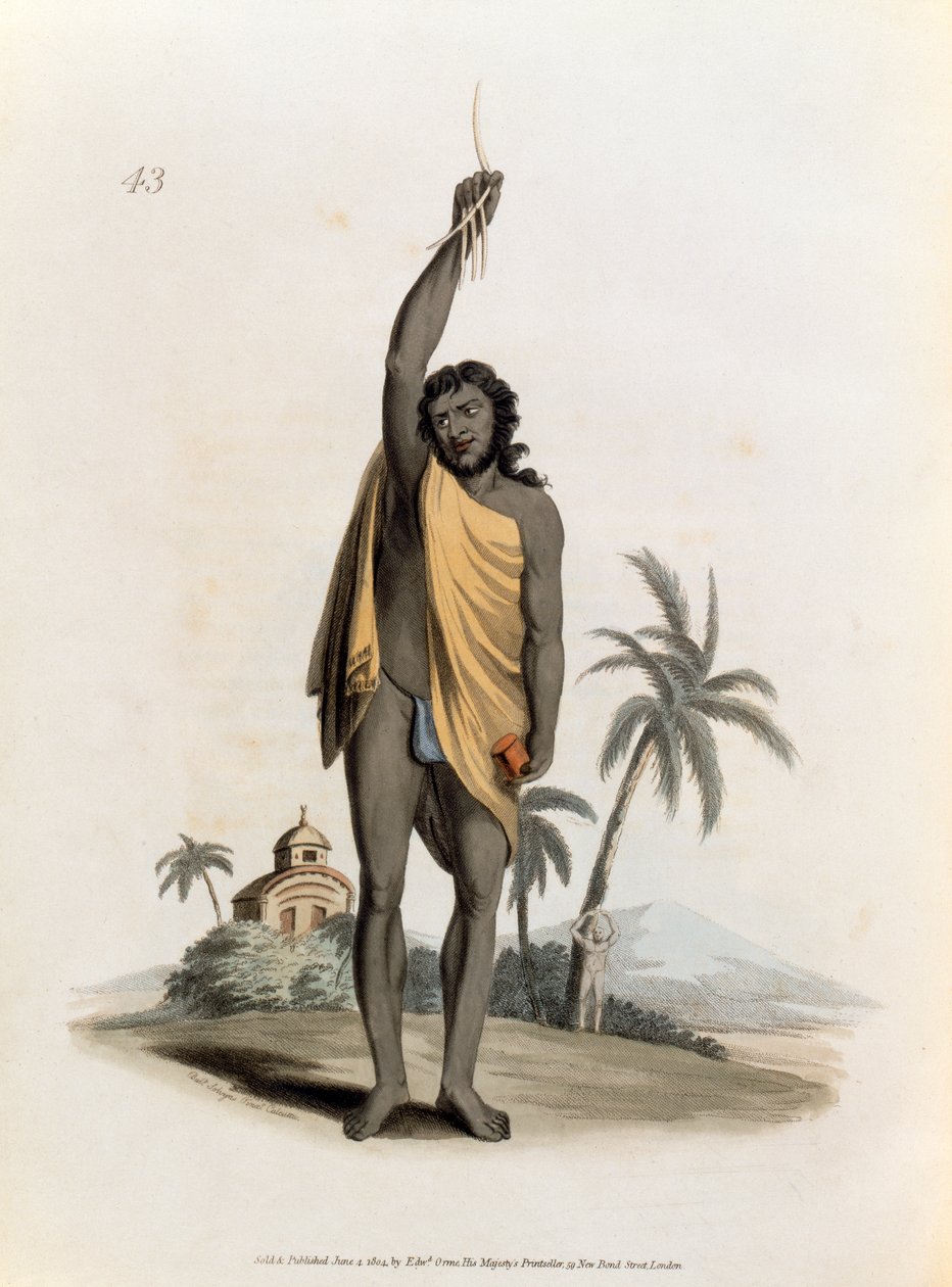 Hindupappi, julkaisija Edward Orme, 1804. tekijältä Franz Balthazar Solvyns