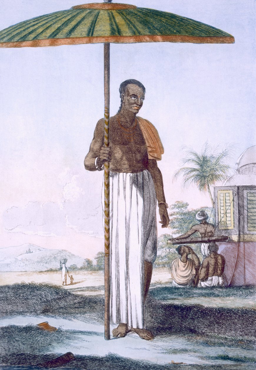 Ouriah-kastin porter, kirjasta "Hinudet tai heidän tapansa, tapojensa ja seremonioidensa kuvaus", pub. 1808-12 (värillinen etsaus) tekijältä Franz Balthazar Solvyns