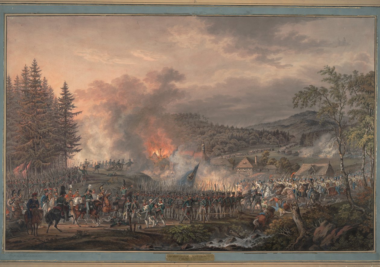 Venäjän henkivartiosykmentti kreivi Ostermann-Tolstoin komennolla, 1813 tekijältä Franz Edler Habermann von