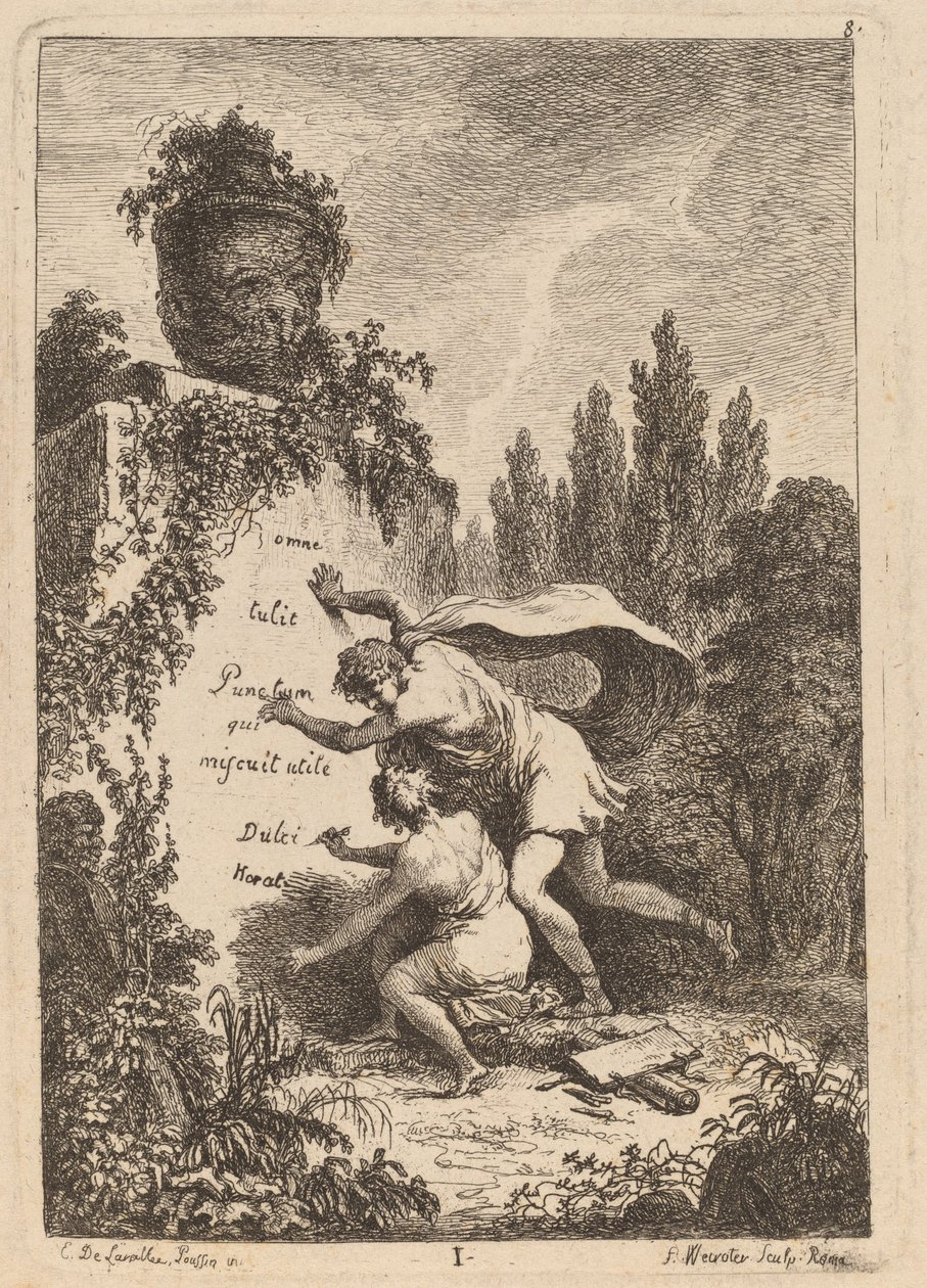 Roomaan tulemisessa: pl. 1 tekijältä Franz Edmund Weirotter after Étienne de Lavallée Poussin