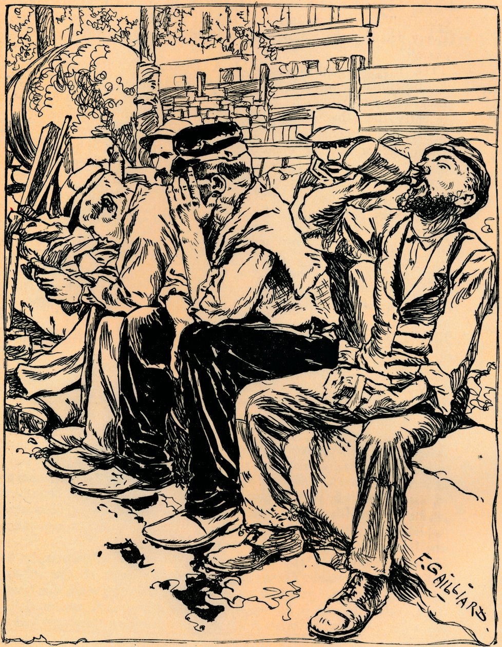 Workmen at Dinner, c1900 tekijältä Franz Gailliard