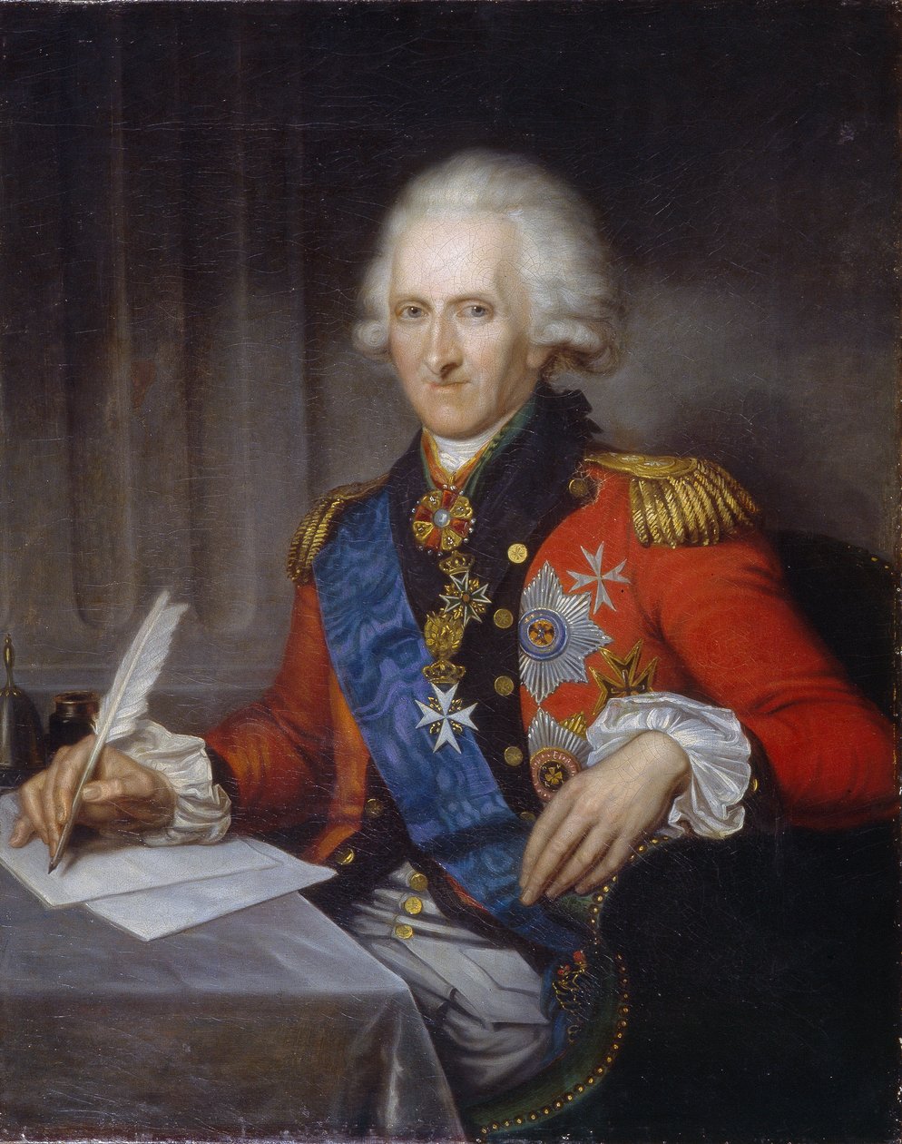 Valtiomiehen ja uskonpuhdistajan, kreivi Jacob Sieversin (1731-1808) muotokuva (Valtiomiehen ja uskonpuhdistajan kreivi Jacob Sieversin muotokuva). Gerhard von Kugelgenin (1731-1820) maalaus öljy kankaalle. Saksalainen taide 1700-luvun lopulla, klassismi.  tekijältä Franz Gerhard von Kugelgen