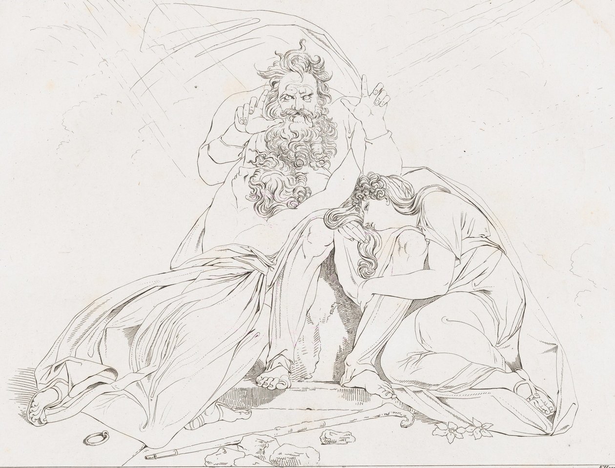 Der Tod des Oidipus Oidipuksen kuolema, 1806. tekijältä Franz Hegi