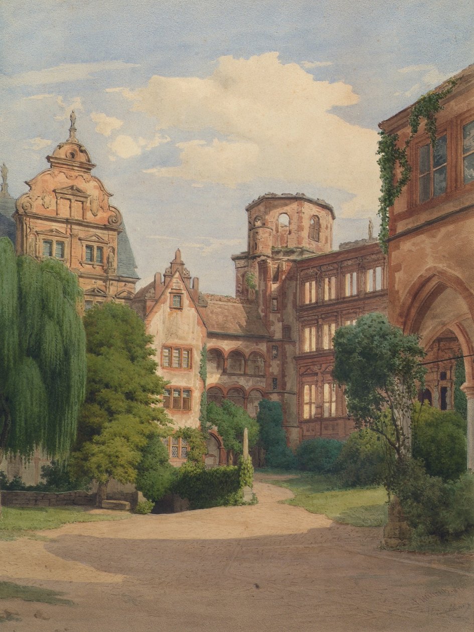Näkymä Heidelbergin linnalle tekijältä Franz Heinrich