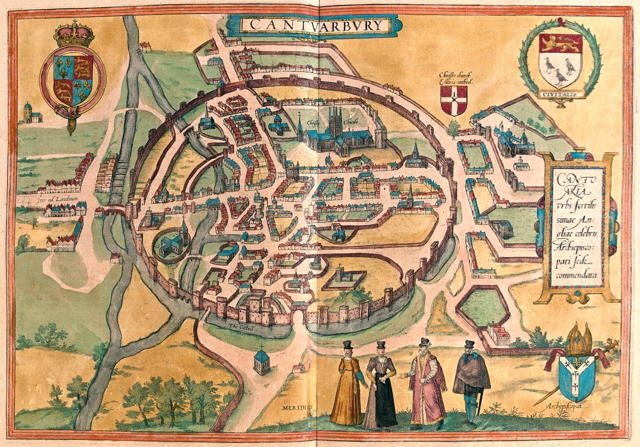 Canterbury, Englanti (kaiverrus tekijältä Franz Hogenberg