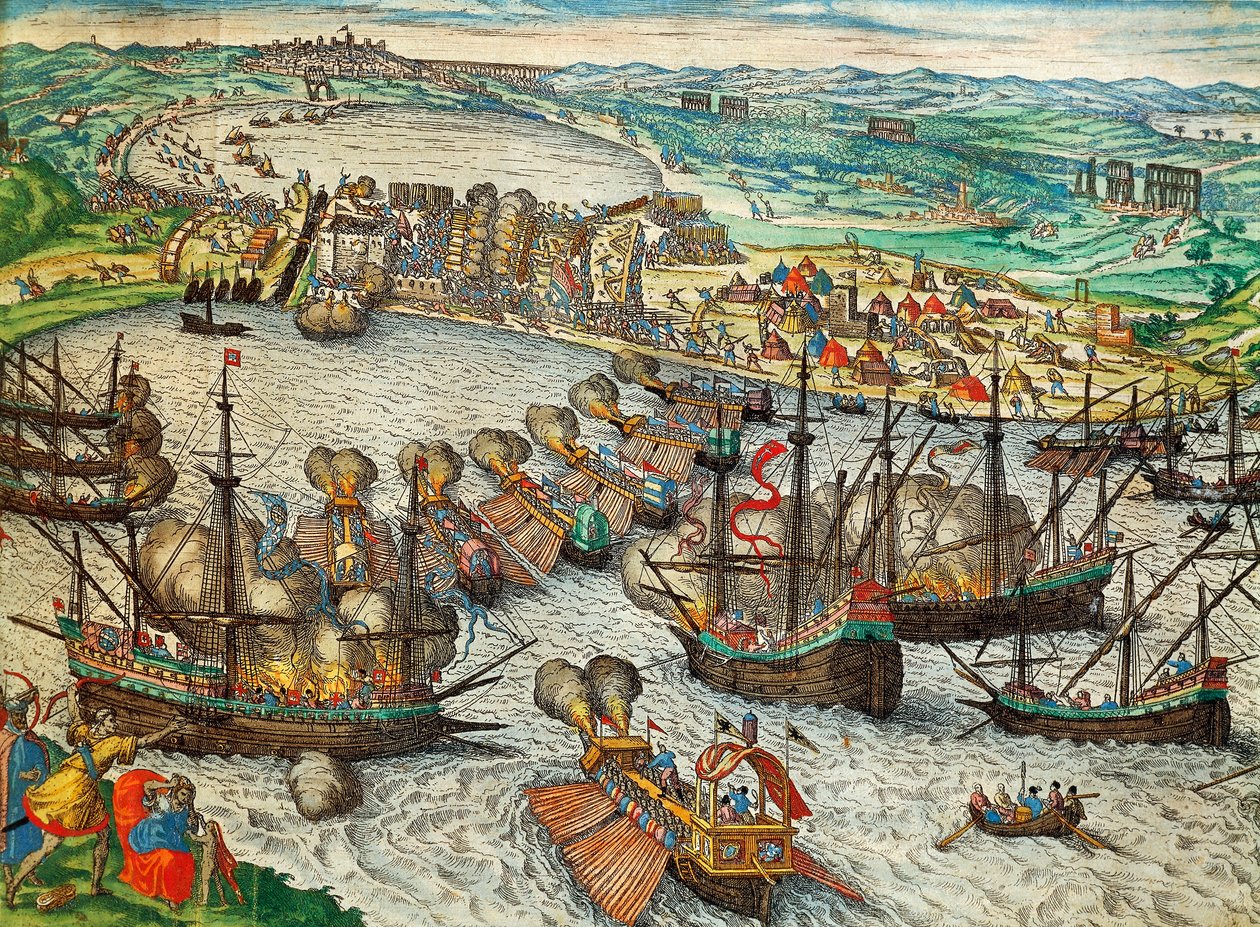 Charles V:n vangitseminen La Goulettesta ja Tunisista tekijältä Franz Hogenberg