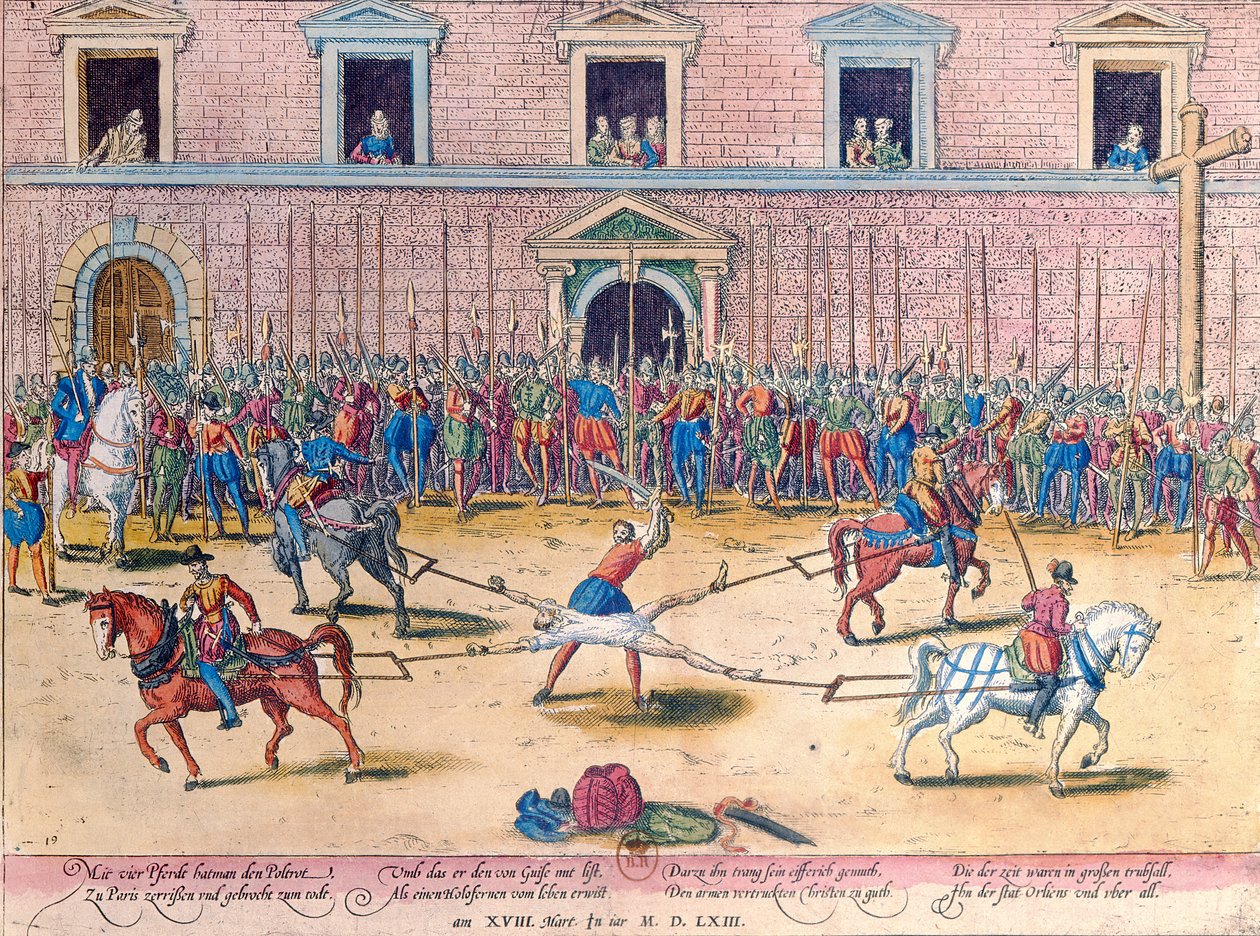 Jean de Poltrotin, Sieur de Meren, teloitus 18. maaliskuuta 1563 tekijältä Franz Hogenberg