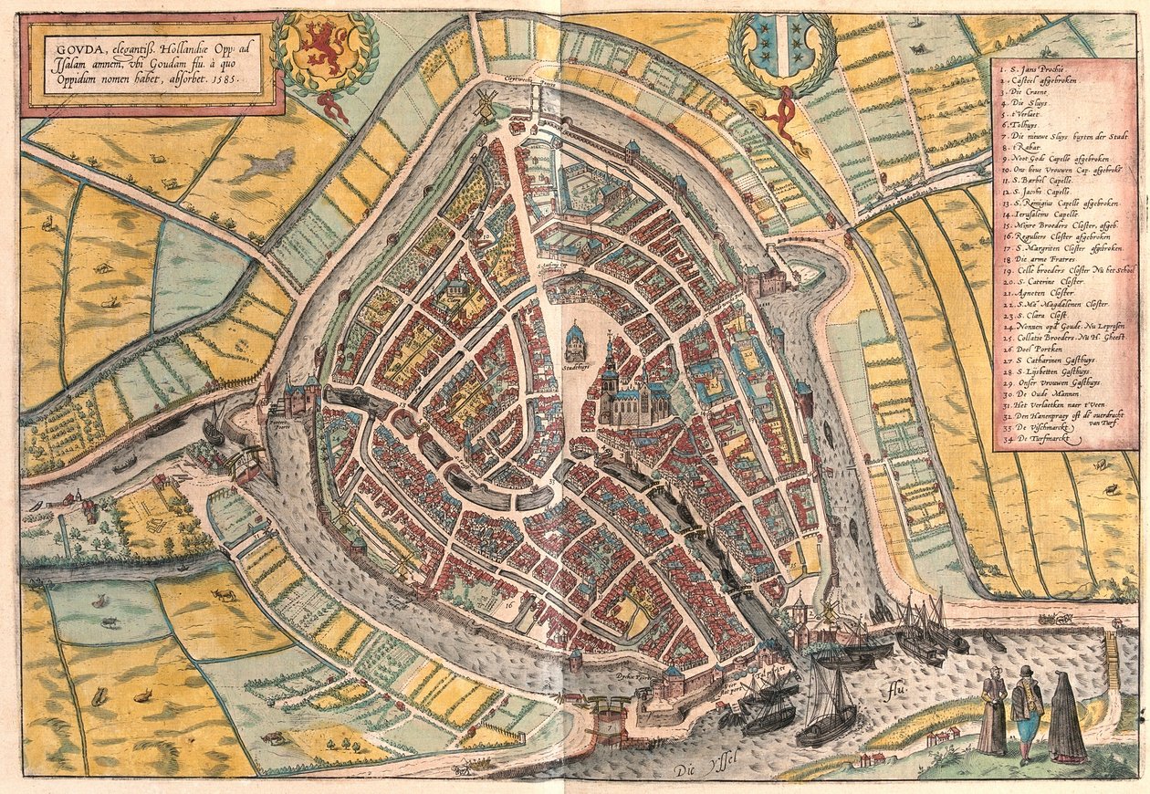 Gouda, Alankomaat (kaiverrus tekijältä Franz Hogenberg
