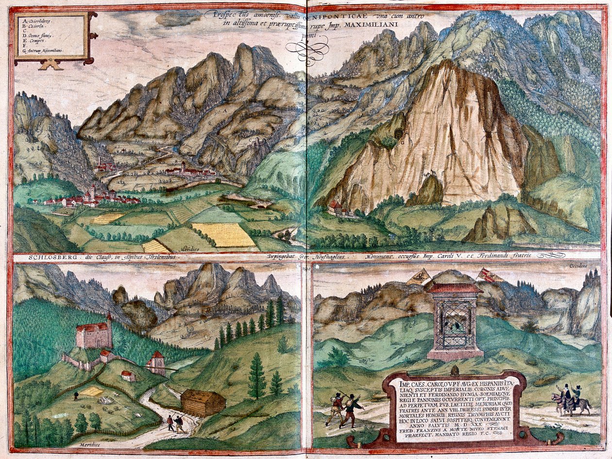 Inn Valley ja Schlossberg, Saksa tekijältä Franz Hogenberg