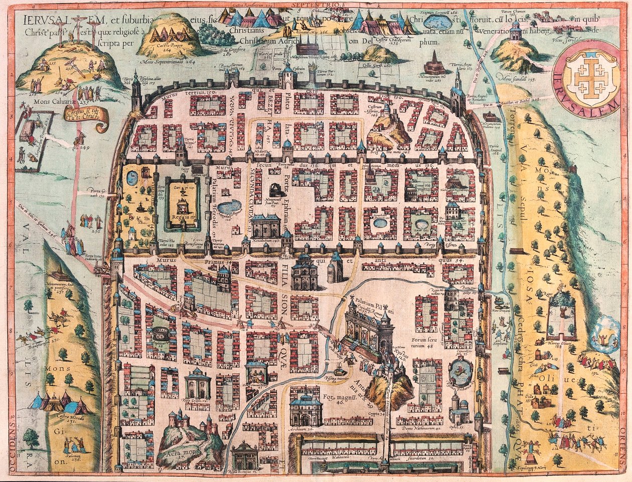 Jerusalem (jätä 1), Israel (kaiverrus tekijältä Franz Hogenberg