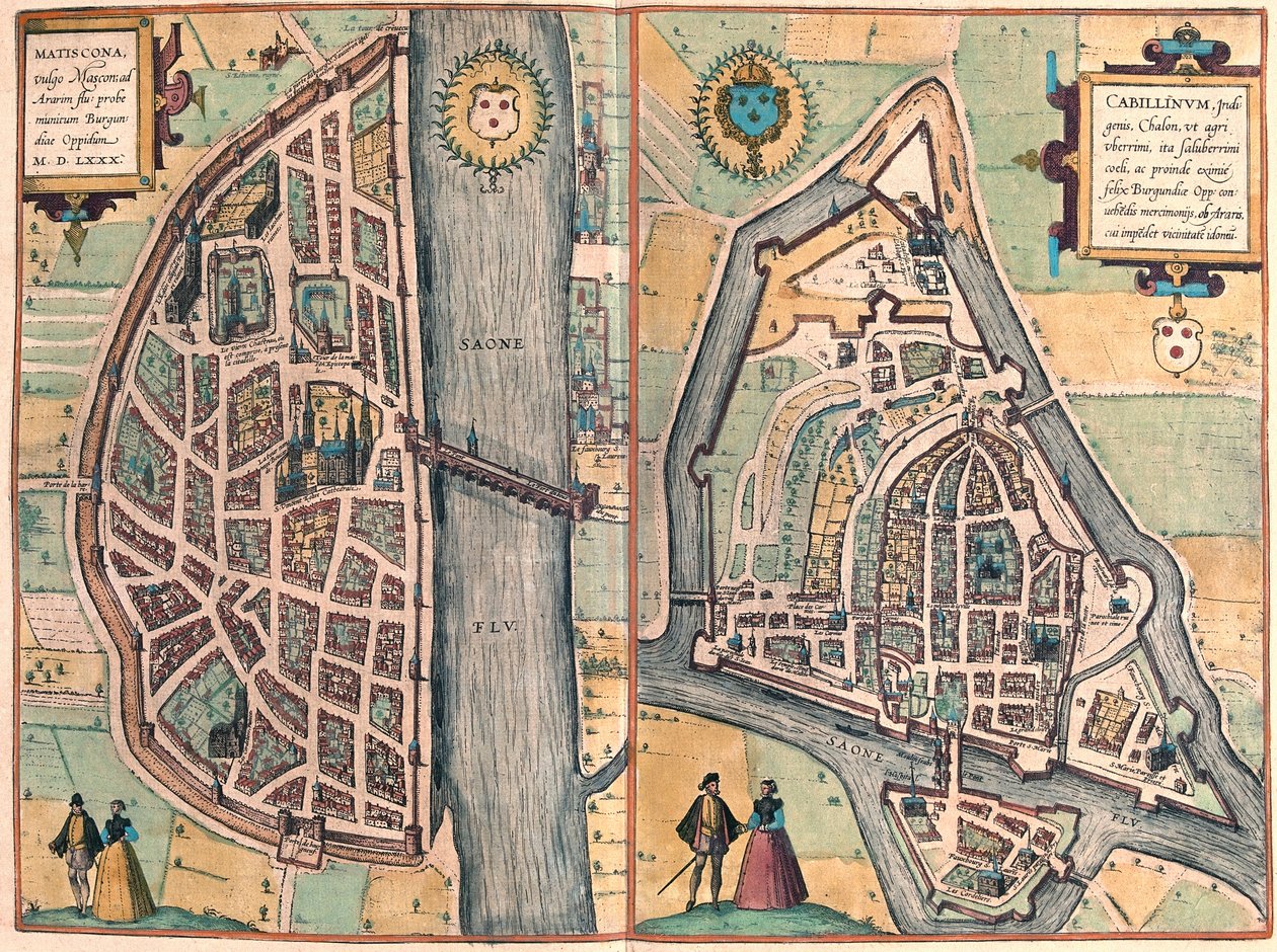 Macon - Chalons sur Saone, Ranska (kaiverrus tekijältä Franz Hogenberg