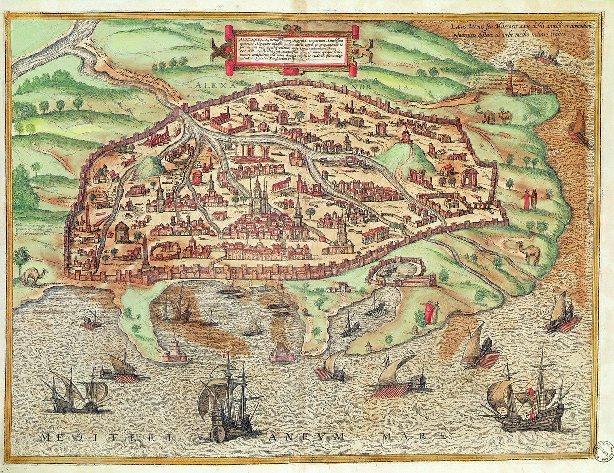 Aleksandrian kartta Civitates Orbis Terrarum Coloniae Agrippinaesta, 1572 tekijältä Franz Hogenberg