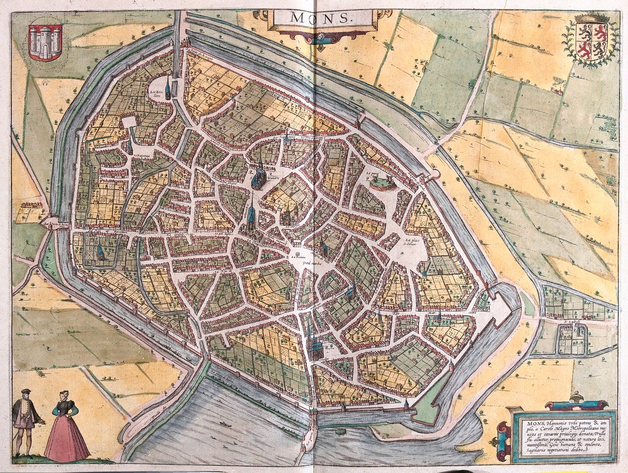 Mons, Belgia (kaiverrus tekijältä Franz Hogenberg