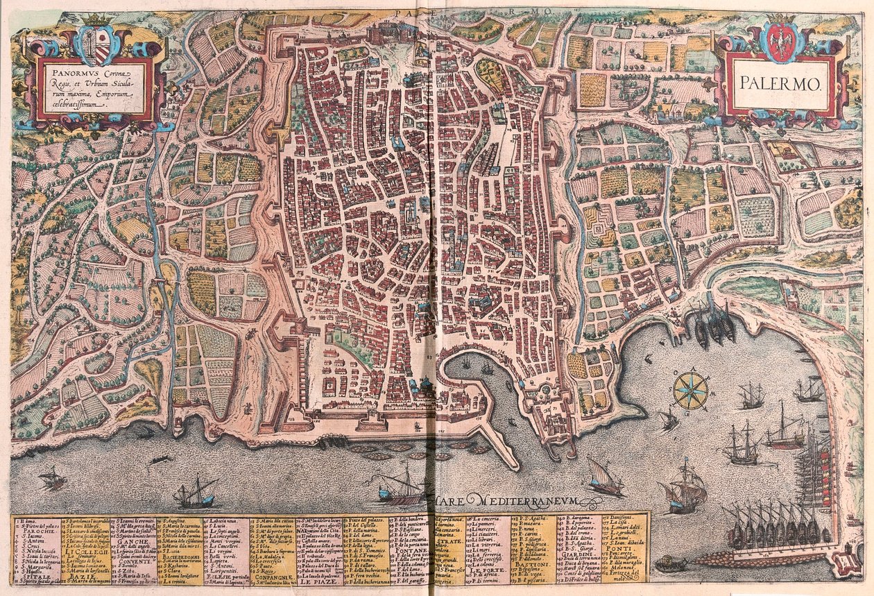 Palermo, Italia (kaiverrus tekijältä Franz Hogenberg