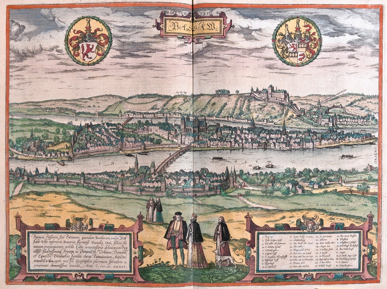 Passau, Saksa (kaiverrus tekijältä Franz Hogenberg