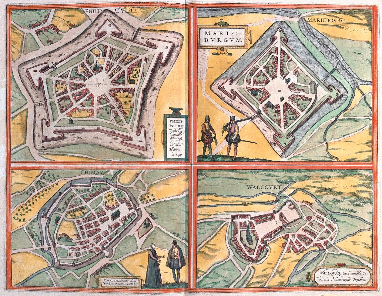 Philippeville, Mariembourg, Chimay ja Walcourt, Belgia (kaiverrus tekijältä Franz Hogenberg