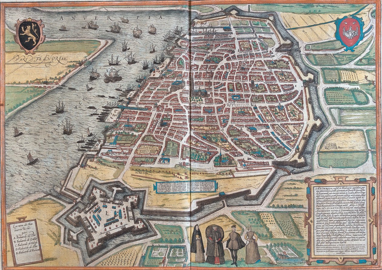 Antwerpenin kartta tekijältä Franz Hogenberg