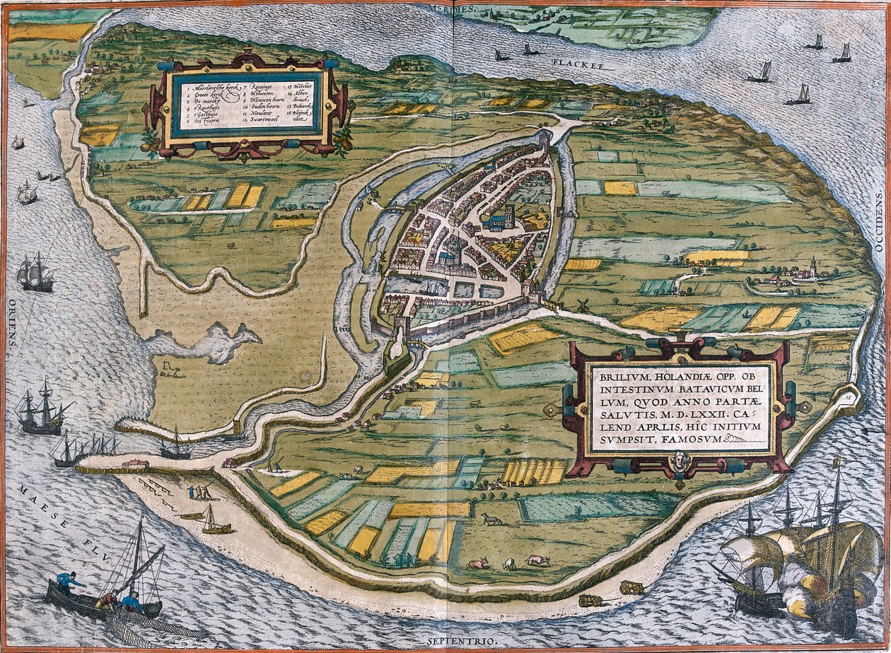 Plan de Brielle (Brilium), Alankomaat (etsaus tekijältä Franz Hogenberg