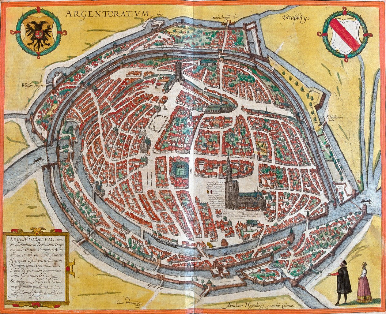 Plan de Strasbourg (Argentoratum), Ranska (etsaus tekijältä Franz Hogenberg