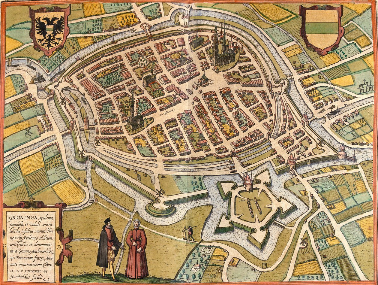 Groningenin suunnitelma (Groninga), Alankomaat (etsaus tekijältä Franz Hogenberg