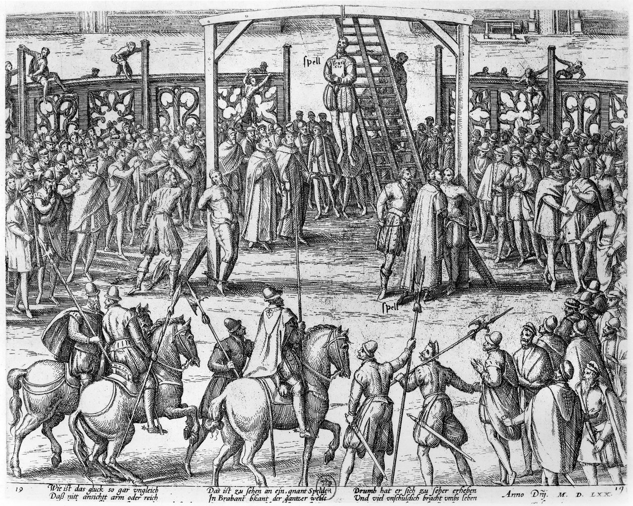 Roikkumisen kohtauksia Flanderissa, 1570 tekijältä Franz Hogenberg