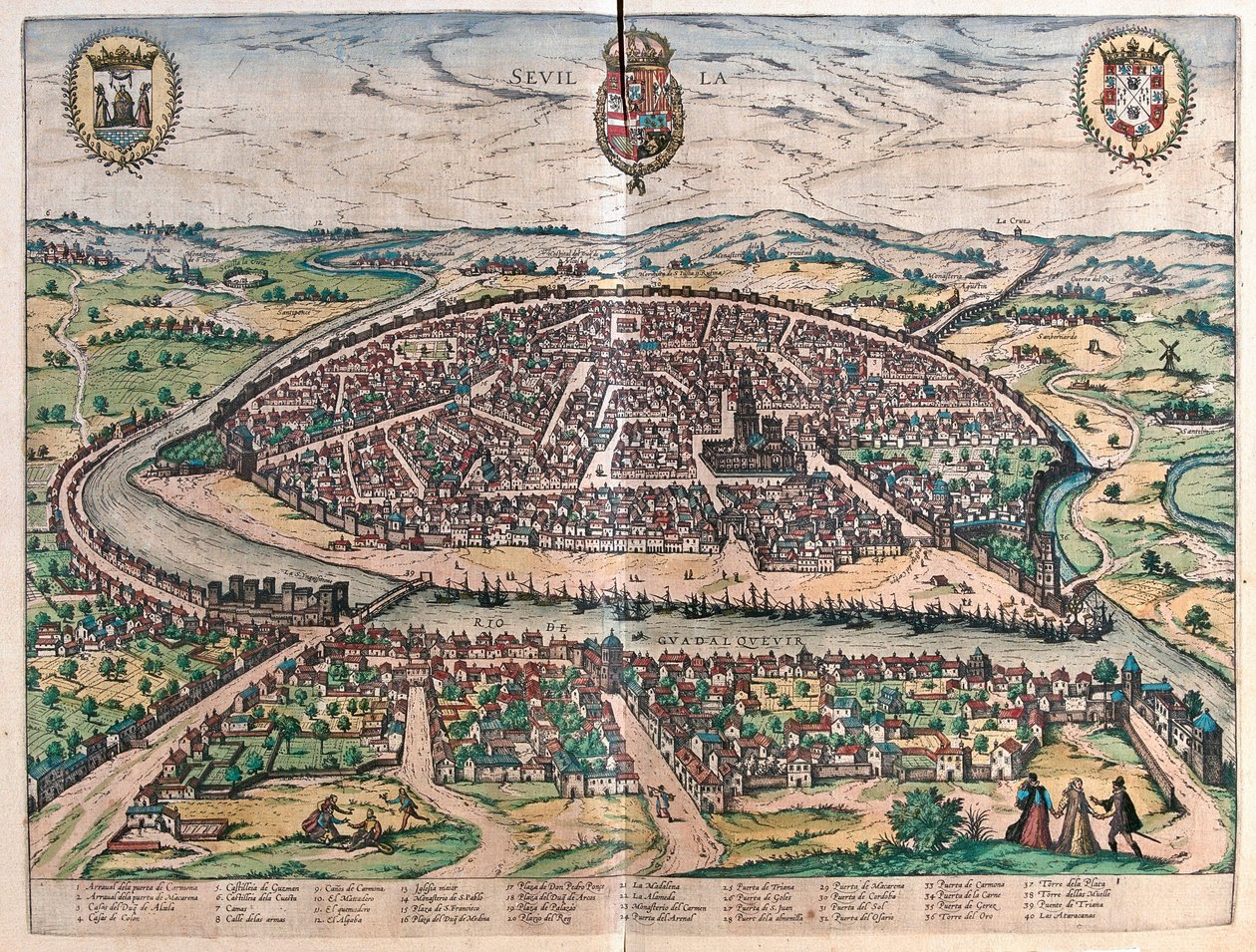 Sevilla, Espanja (kaiverrus tekijältä Franz Hogenberg