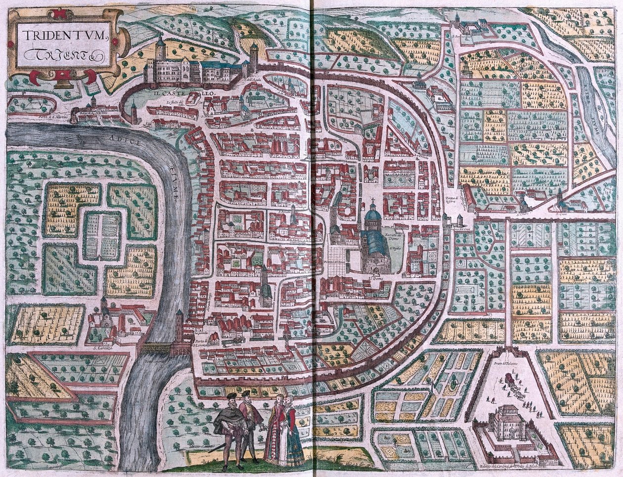 Trento, Italia (kaiverrus tekijältä Franz Hogenberg