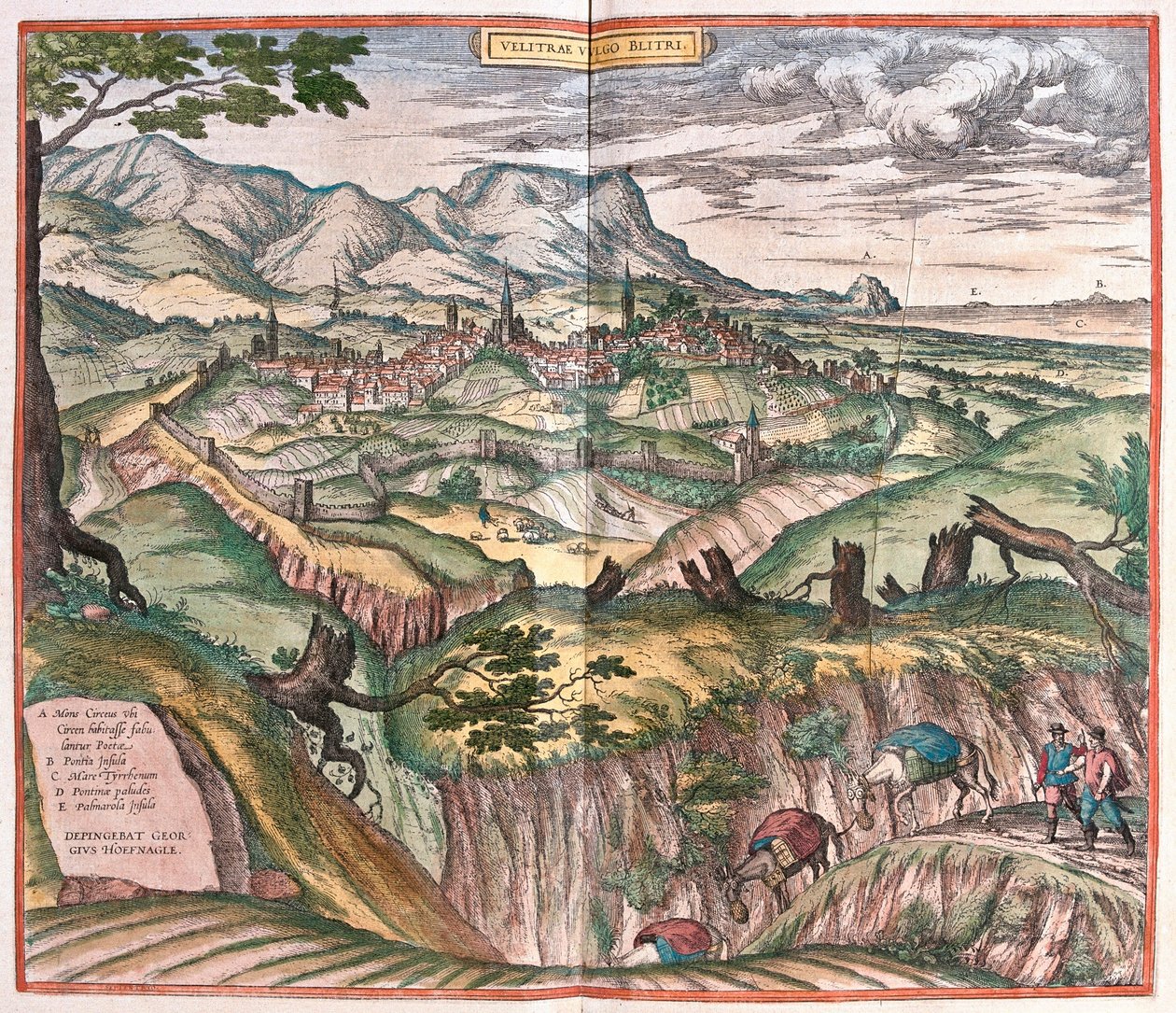 Velletri, Italia (kaiverrus tekijältä Franz Hogenberg