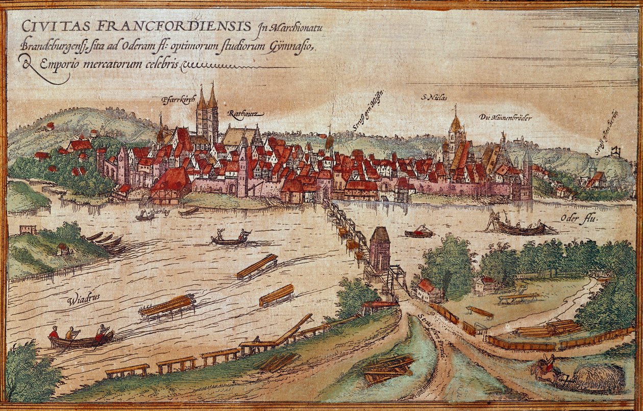 Näkymä Frankfurt am Mainista, Saksasta (kaiverrus tekijältä Franz Hogenberg
