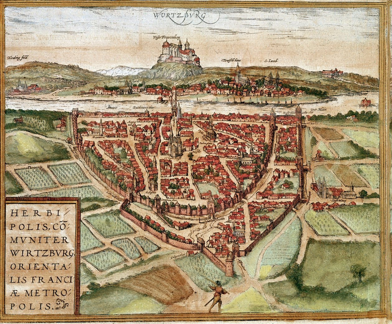 Wurzburg - Saksa (kaiverrus tekijältä Franz Hogenberg