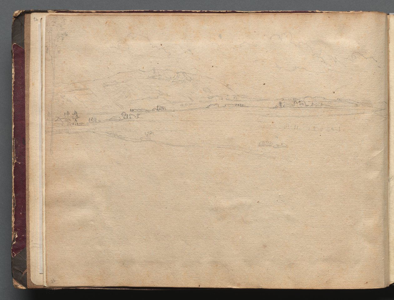 Albumi näkymistä Roomaan ja ympäristöön, Maisematutkimukset, sivu 03b: Roman Panoramic…. tekijältä Franz Johann Heinrich Nadorp
