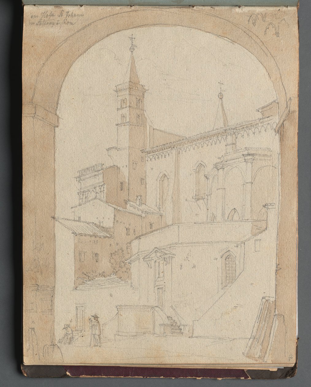 Albumi näkymistä Roomaan ja ympäristöön, Maisematutkimukset, sivu 18a: Saint John Lateran, Rooma. tekijältä Franz Johann Heinrich Nadorp