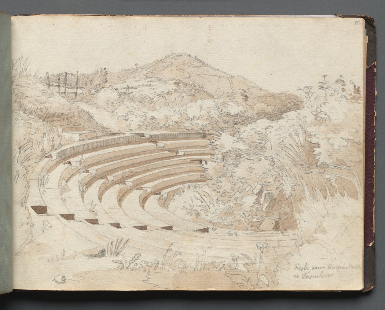 Albumi näkymistä Roomaan ja ympäristöön, Maisematutkimukset, sivu 25a: Amphitheater, Tusculum tekijältä Franz Johann Heinrich Nadorp