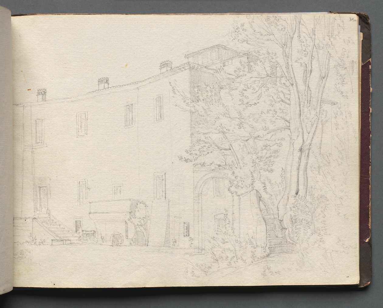 Albumi näkymistä Roomaan ja ympäristöön, Maisematutkimukset, sivu 31a: Roman Architectural Study. tekijältä Franz Johann Heinrich Nadorp