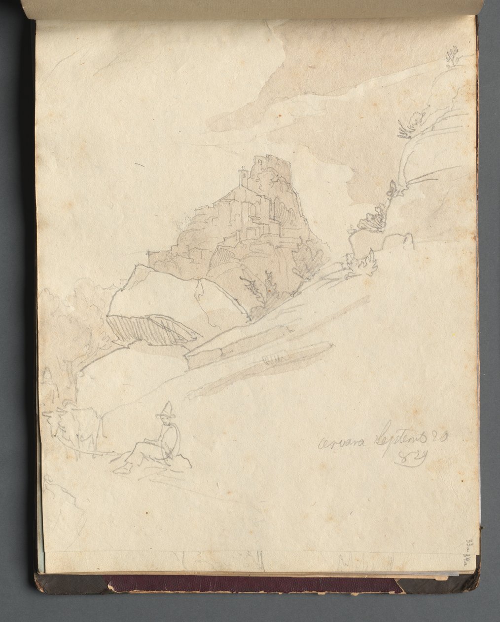 Albumi näkymistä Roomaan ja ympäristöön, Maisematutkimukset, sivu 33a: Cervera. tekijältä Franz Johann Heinrich Nadorp