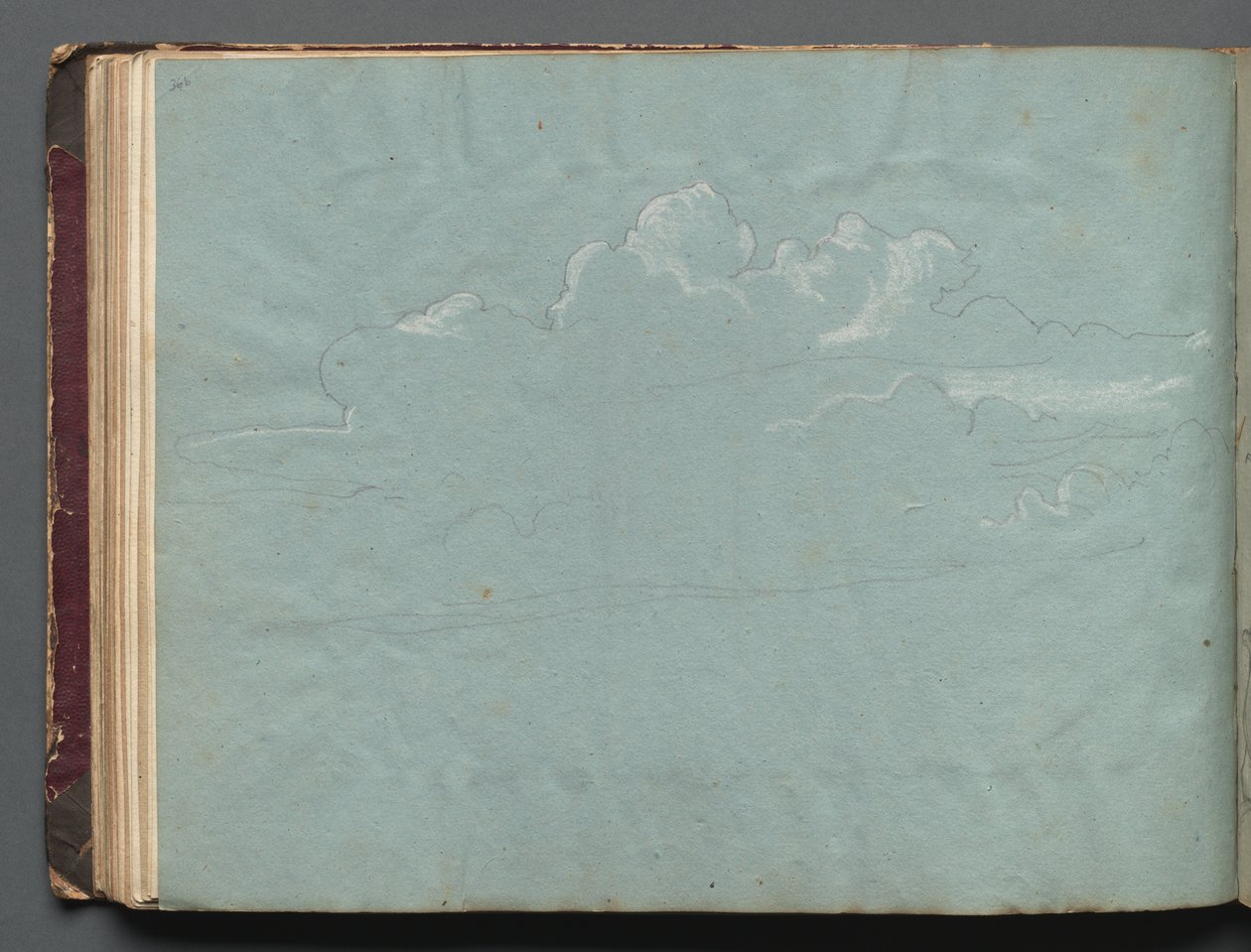 Albumi näkymistä Roomaan ja ympäristöön, Maisematutkimukset, sivu 36b: Cloud Study. tekijältä Franz Johann Heinrich Nadorp