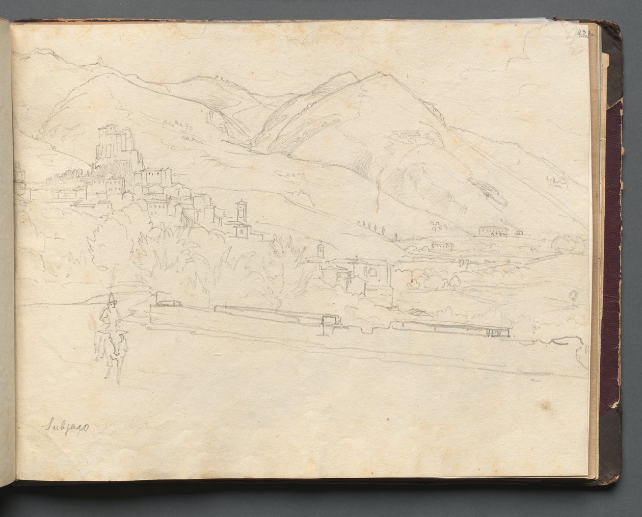 Albumi näkymistä Roomaan ja ympäristöön, Maisematutkimukset, sivu 42a: Roman Landscape. tekijältä Franz Johann Heinrich Nadorp