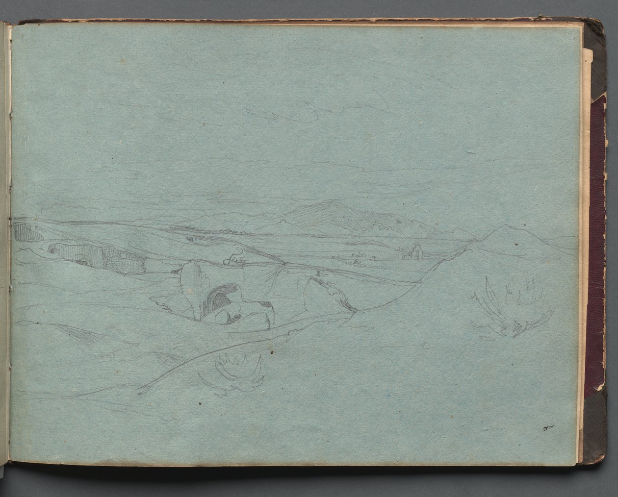 Albumi näkymistä Roomaan ja ympäristöön, Maisematutkimukset, sivu 52a: Roman Landscape tekijältä Franz Johann Heinrich Nadorp