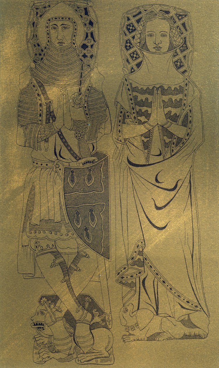 Kuparilaatta Minster Abbeystä ja kirkosta, Isle of Sheppey, Kent, 1337 1849. tekijältä Franz Kellerhoven