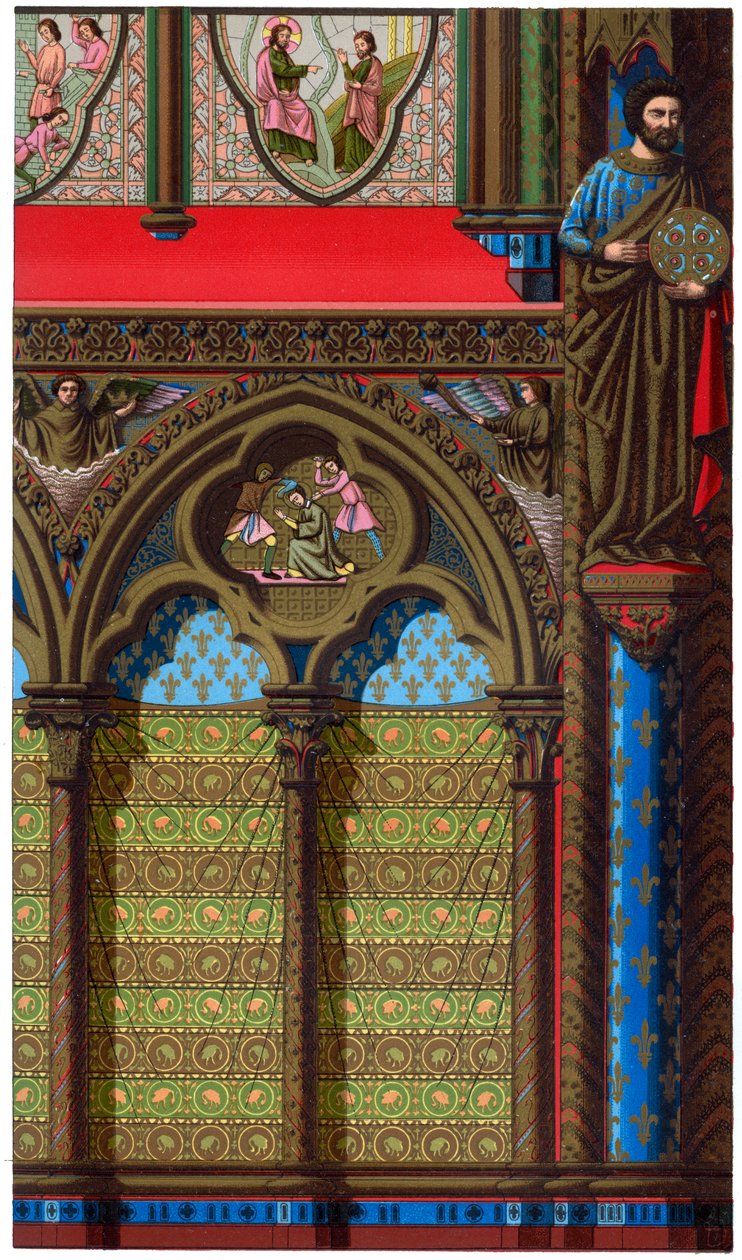 Sainte Chapellen koristelu, Pariisi, 1200-luku, 1870 tekijältä Franz Kellerhoven